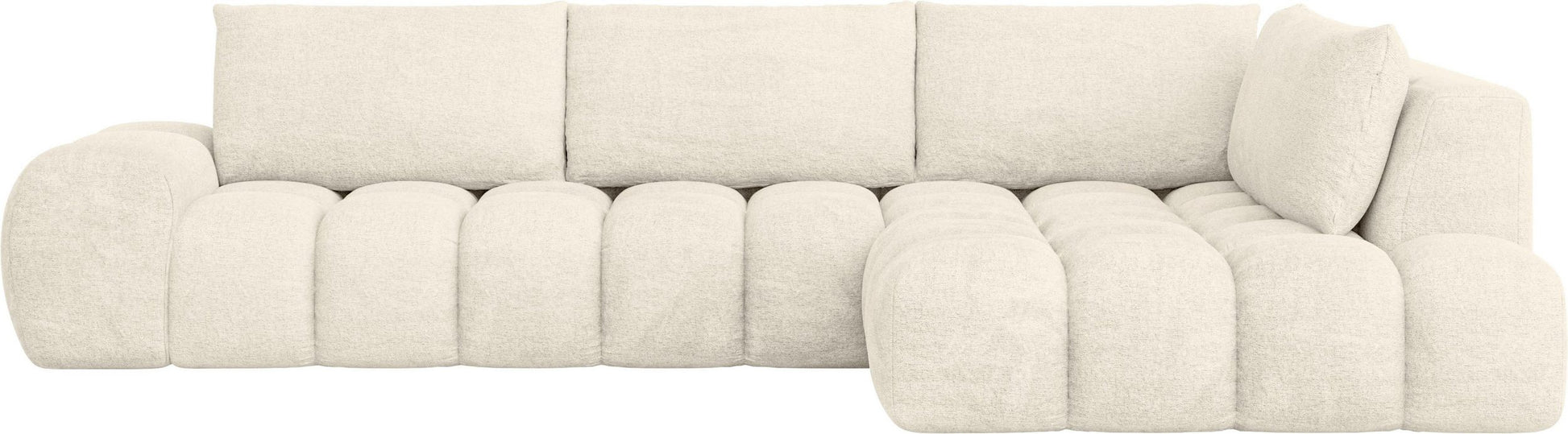 Mega Big Ecksofa in Creme Beige Wolkensofa Cloud, Couch Azita.