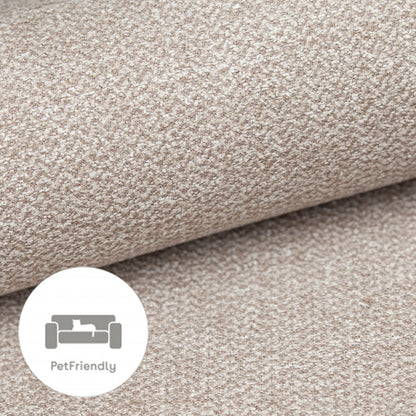 Ecksofa Creme Beige mit Schlaffunktion, Bettkasten, Armteilverstellung und Kopfteilverstellung, Sofa Haustierfreundlich, Katzen geeignet..