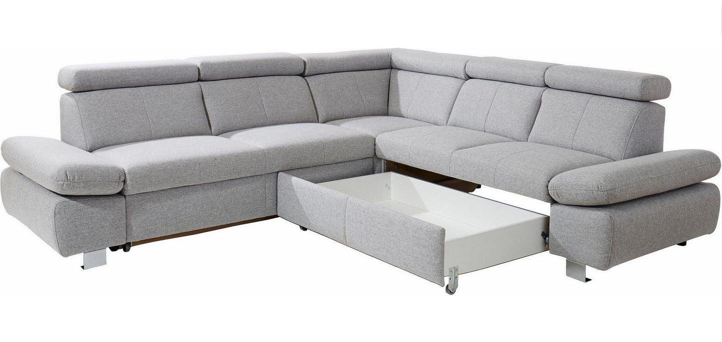 Ecksofa Grau ★ 274x254cm Schlaffunktion Bettkasten Couch