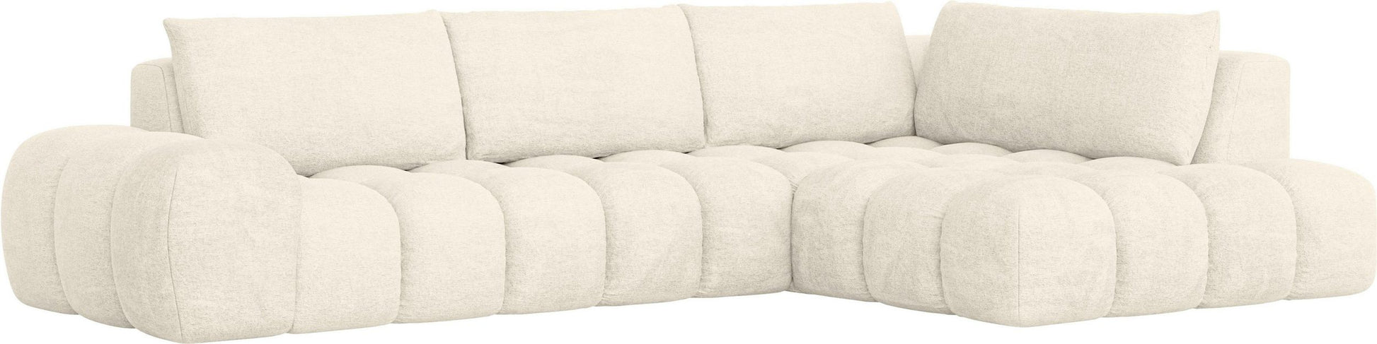 Mega Big Ecksofa in Creme Beige Wolkensofa Cloud, Couch Azita.