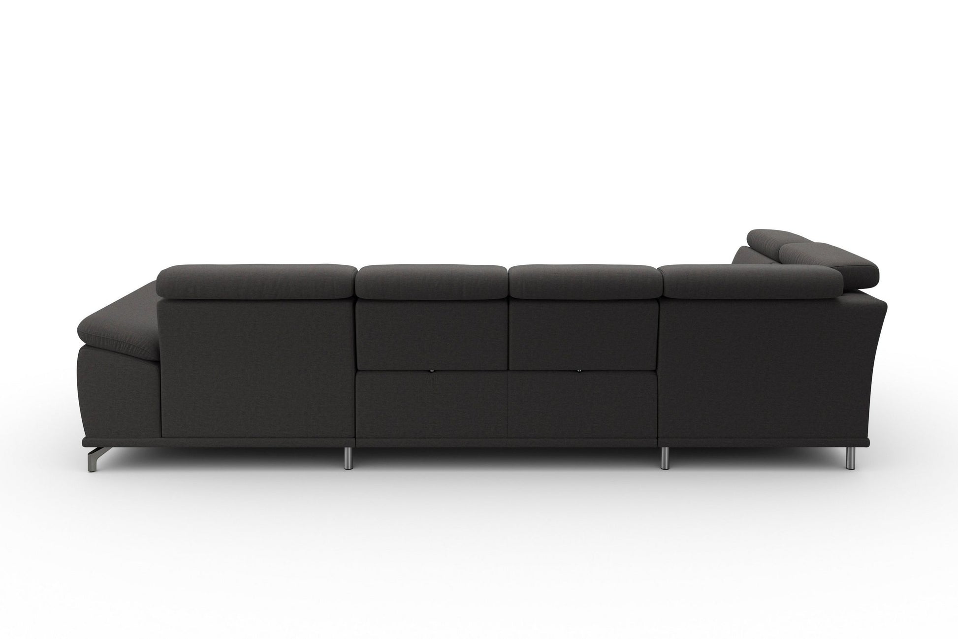 Wohnlandschaft Grau mit Federkern, Sitztiefen- und Kopfteilverstellung im Luxus-Microfaserbezug, U-Form Cabrio jetzt reduziert im Angebot bestellen.