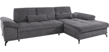 Ecksofa Grau mit Federkern, Sitztiefenverstellung und Armteilverstellung in Luxus-Microfaser Costello, jetzt reduziert im Angebot online kaufen.