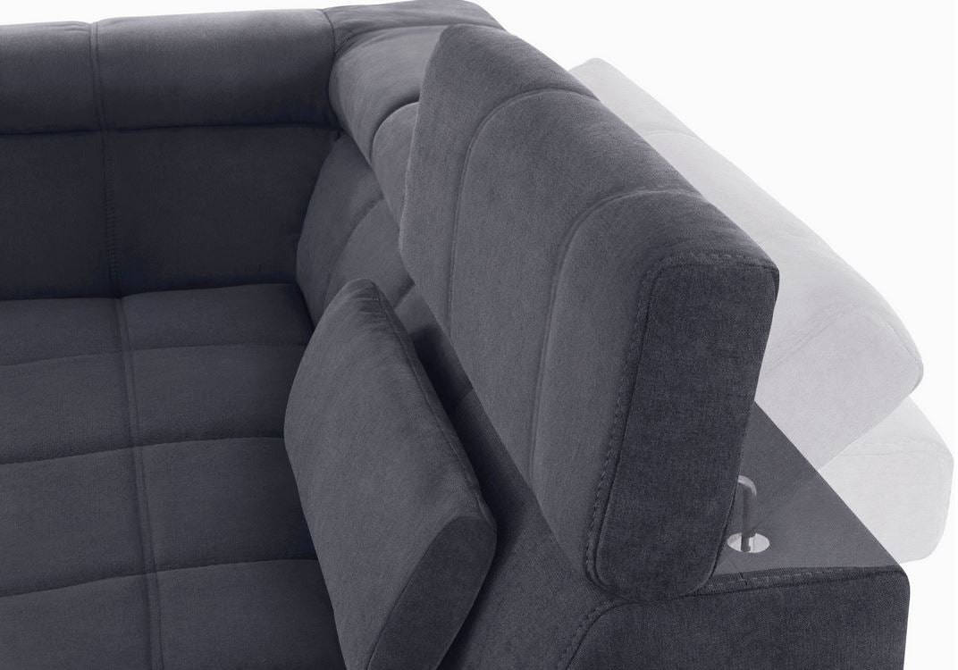 Wohnlandschaft Grau Brandon mit Microfaser weich U-Form, Sofa, Couch Grau online bestellen.