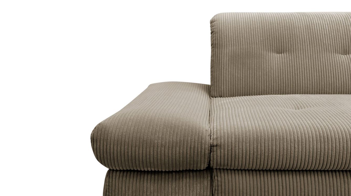 Ecksofa Moric Dunkelbeige, Schlamm, Taupe Cordsofa sofort verfügbar.