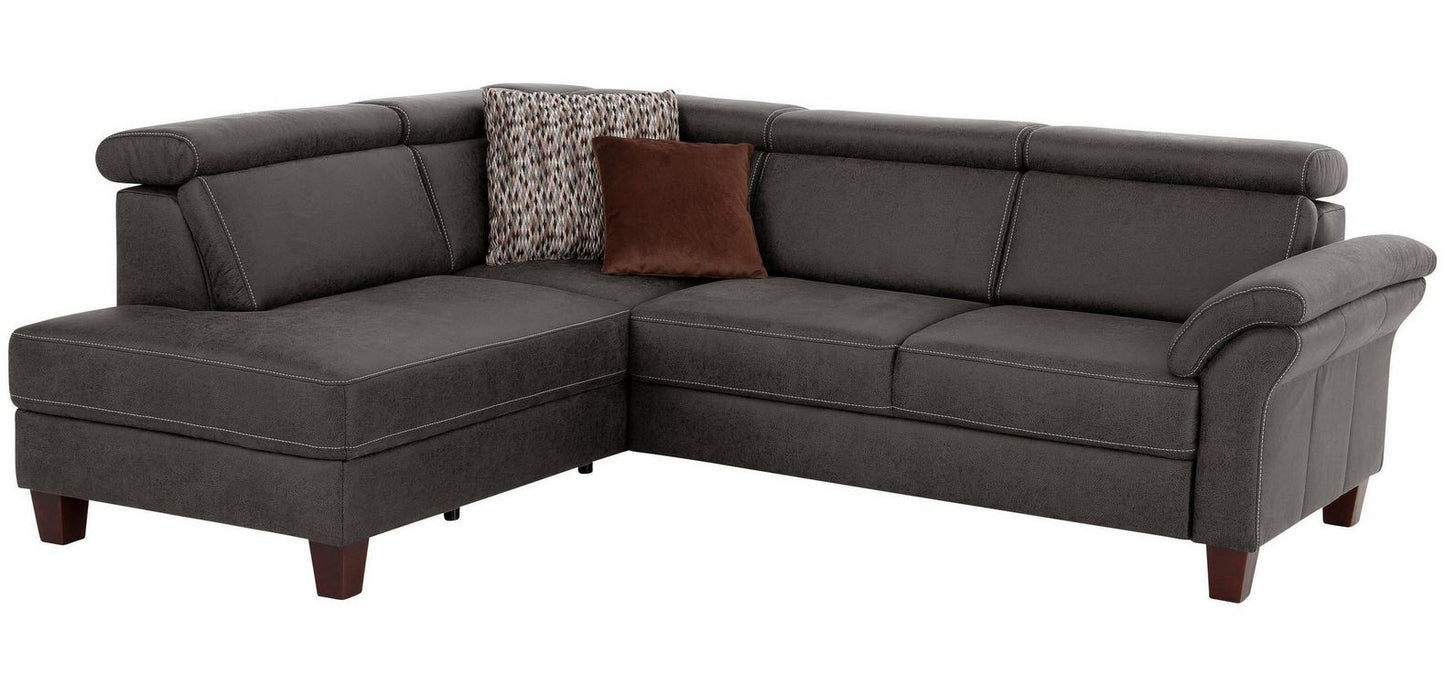 Ecksofa 245x194cm Grau Schlaffunktion Bettkasten Federkern B-Ware