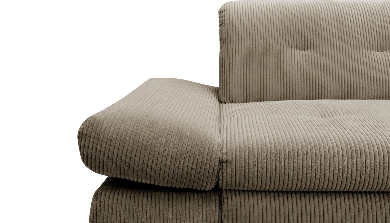 Ecksofa Moric Dunkelbeige, Schlamm, Taupe Cordsofa sofort lieferbar.