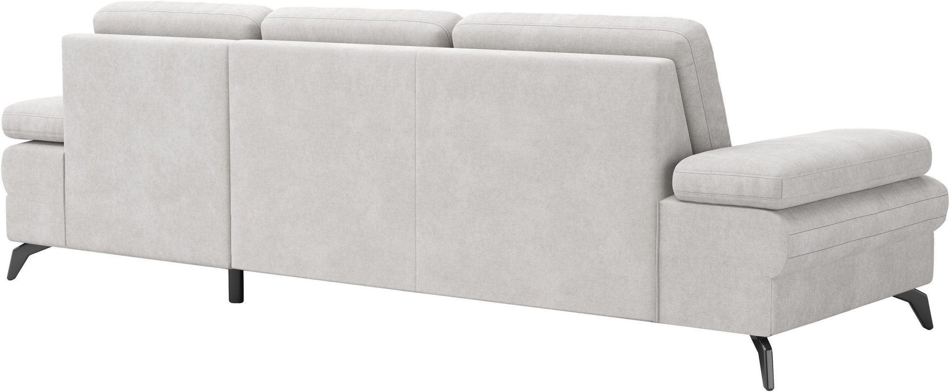 Kleines Ecksofa Hellgrau Grau mit Schlaffunktion, Pur-Schaum im Skandi Design, Couch Morris Jubi.