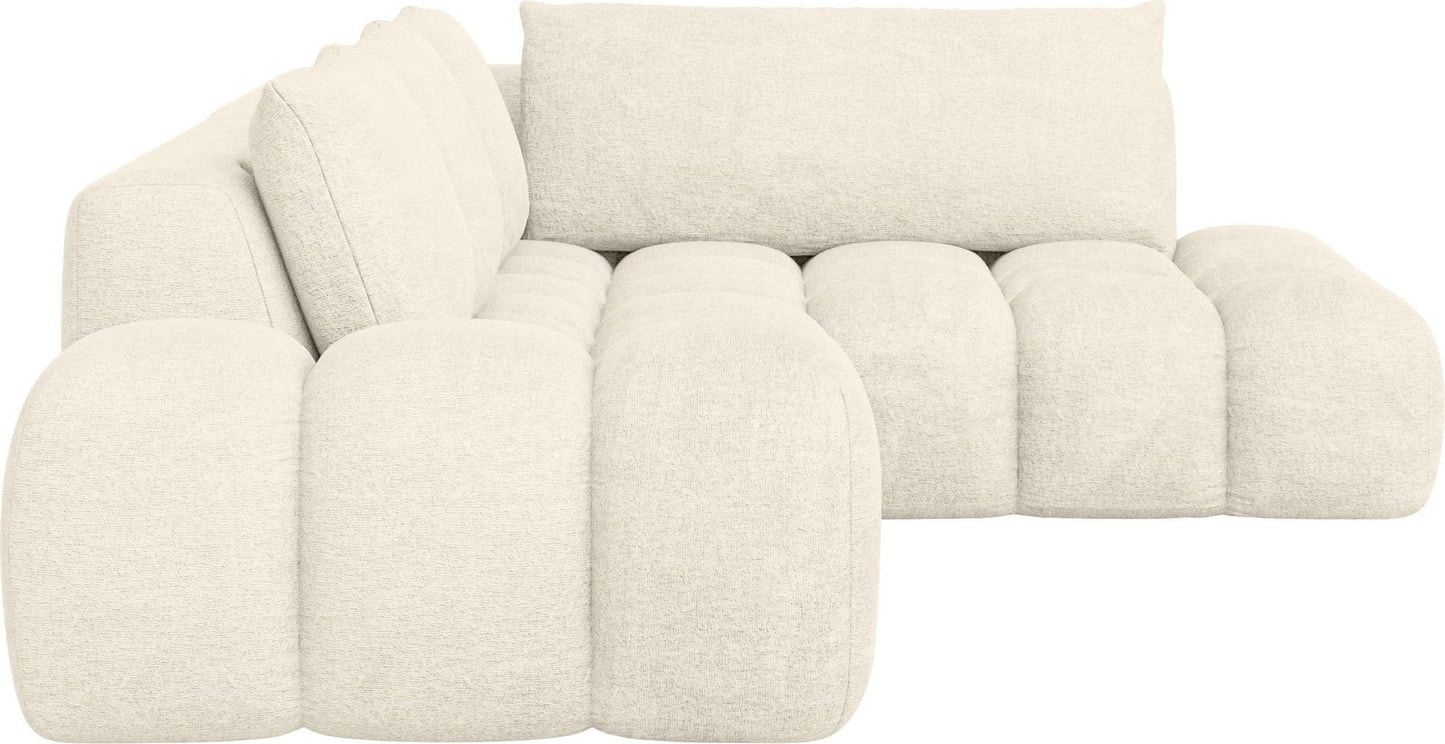 Mega Big Ecksofa in Creme Beige Wolkensofa Cloud, Couch Azita.