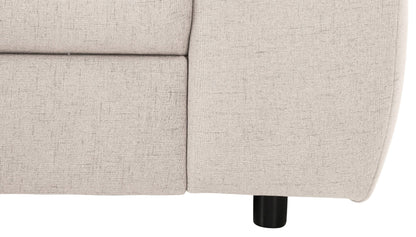 Ecksofa in Beige mit Schlaffunktion, Bettkastenun Hocker Mauritius