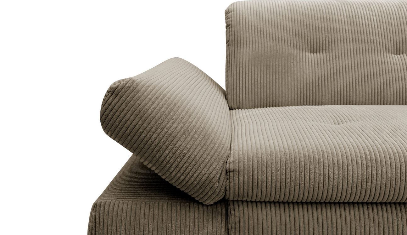 Ecksofa Moric Dunkelbeige, Schlamm, Taupe Cordsofa online kaufen.