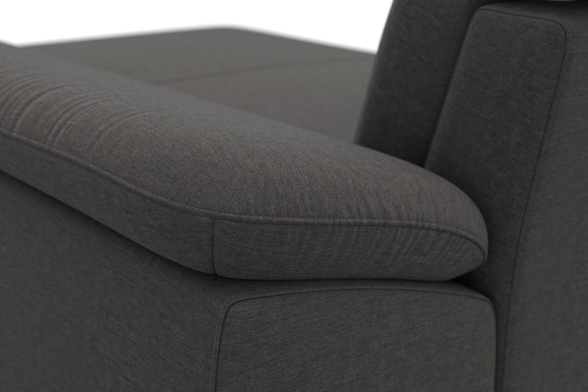 Wohnlandschaft Grau mit Federkern, Sitztiefen- und Kopfteilverstellung im Luxus-Microfaserbezug, U-Form Cabrio jetzt reduziert im Angebot bestellen.