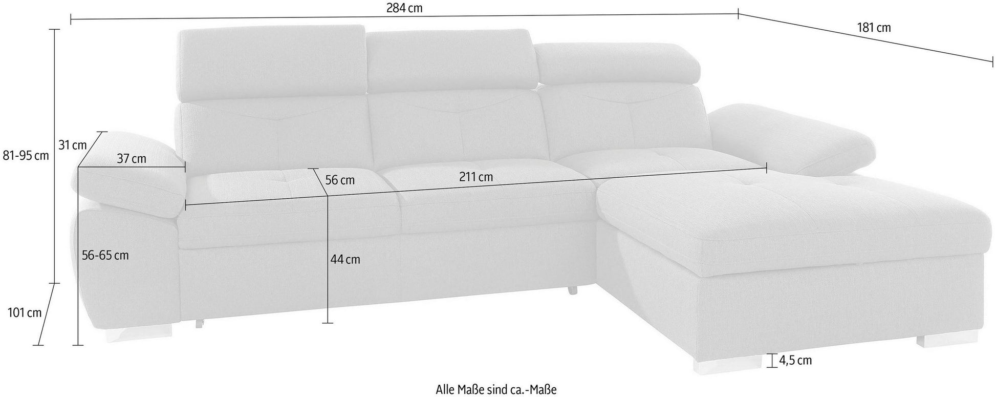 Ecksofa Braun, Schlaffunktion, Bettkasten Lederoptik , Luxus-Microfaser, Spring