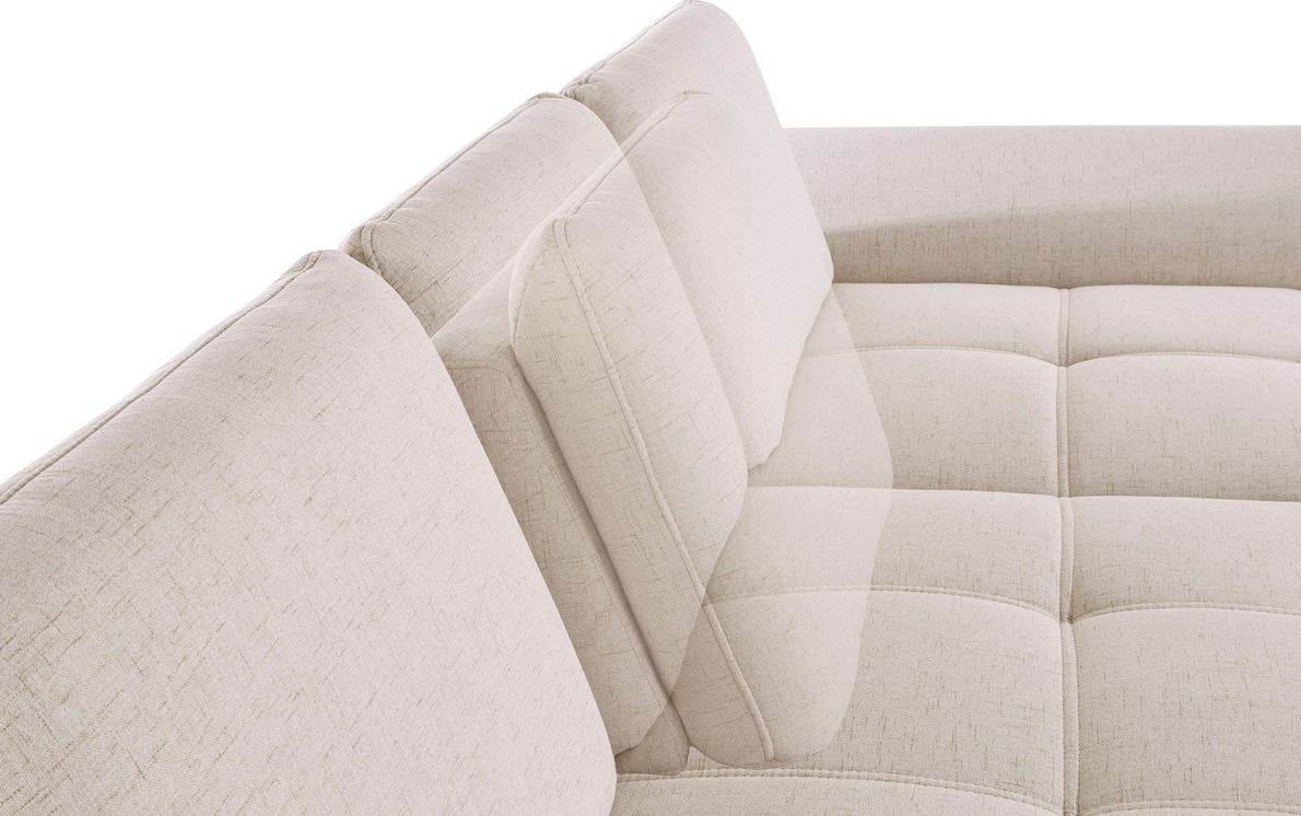 Ecksofa in Creme Beige mit Federkern, Sitztiefenverstellung, Sofa Costello reduziert.