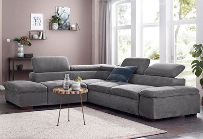 Ecksofa ★ 272x226cm Grau Anthrazit Schlaffunktion Flausch B-Ware