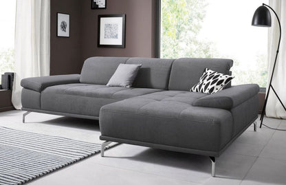 Ecksofa 269x174 cm Caluna Federkern Sitztiefenverstellung Grau B-Ware